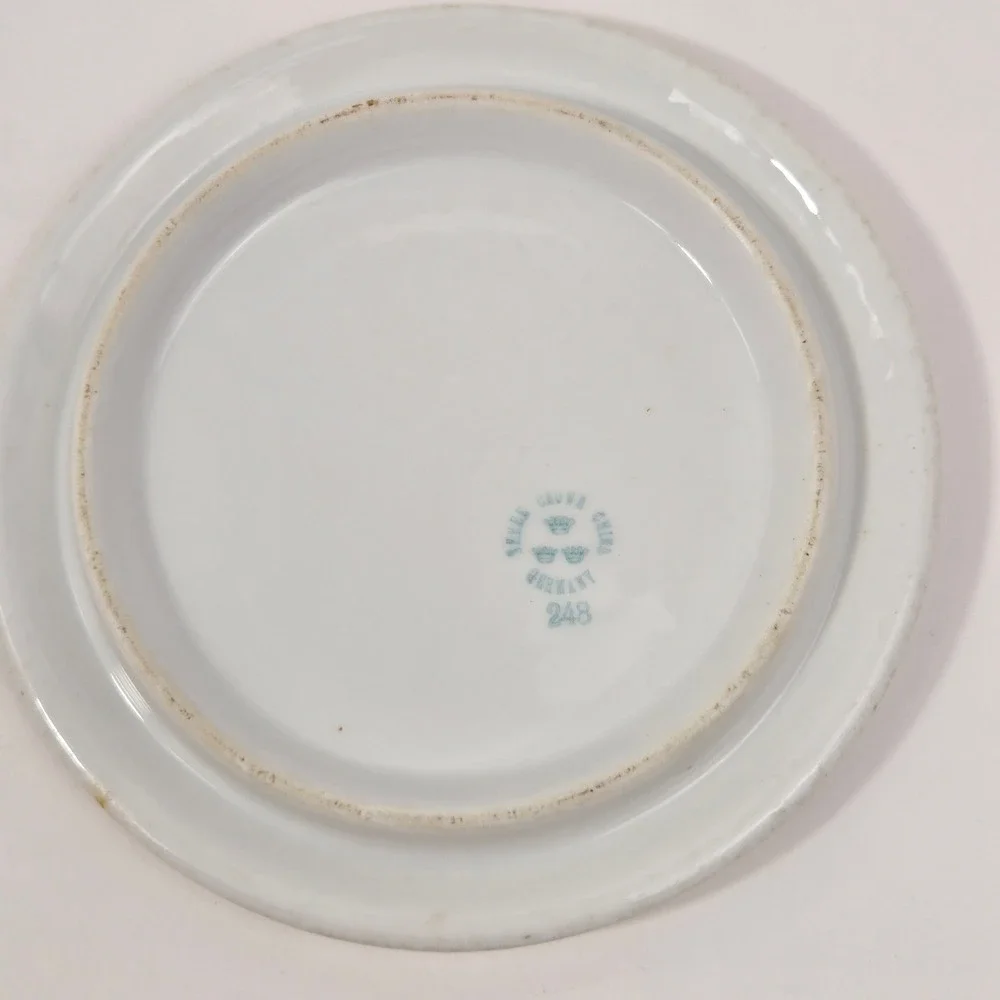 Vintage Three Crown China Germany Iridescent Pink Roses Porcelain Plate 248